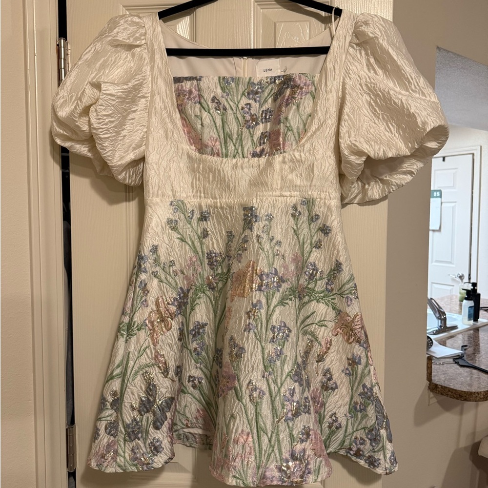 Floral Puff Sleeve Top - Cream
